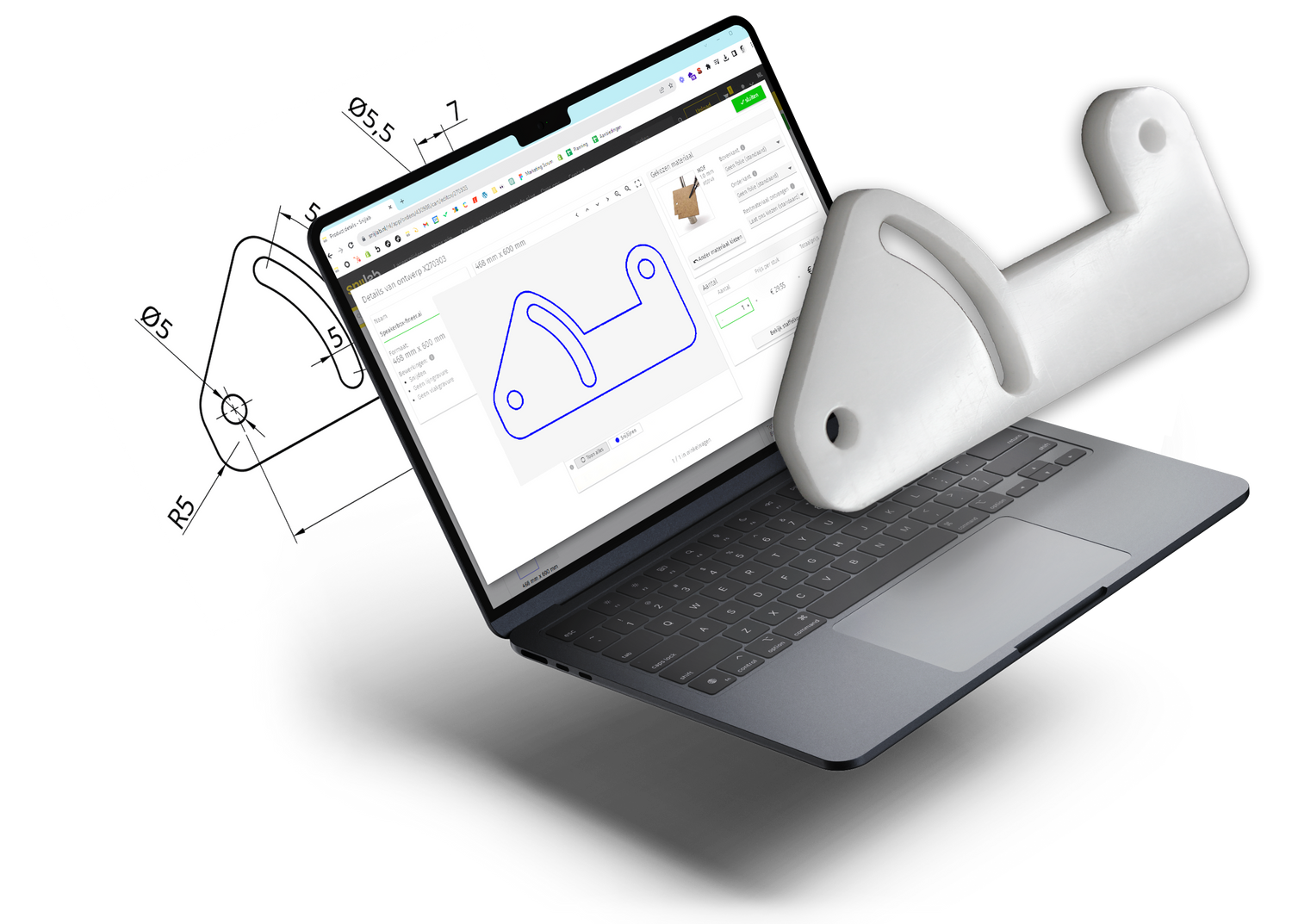 Van schets tot technische tekening tot custom part