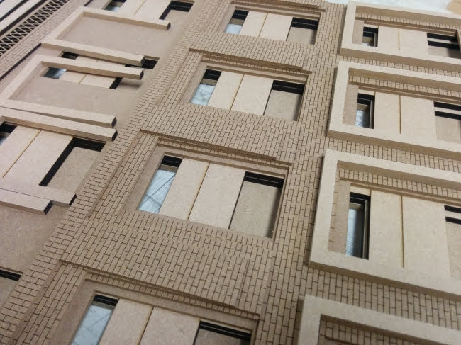 Gevelmaquette lasergesneden uit MDF