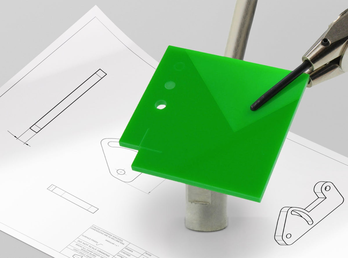 Lasergesneden proefstuk uit Acrylaat glans groen 3 mm