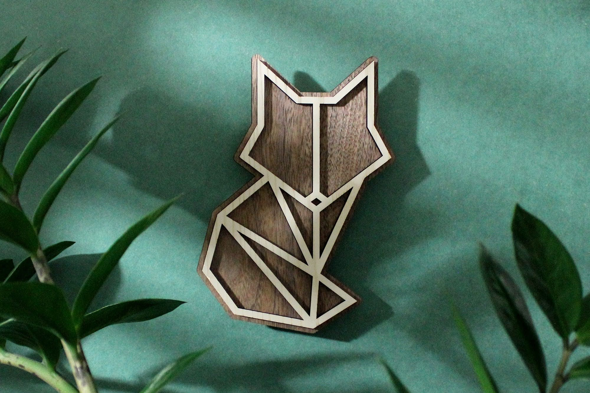 Wood fox wall decoration laser cut