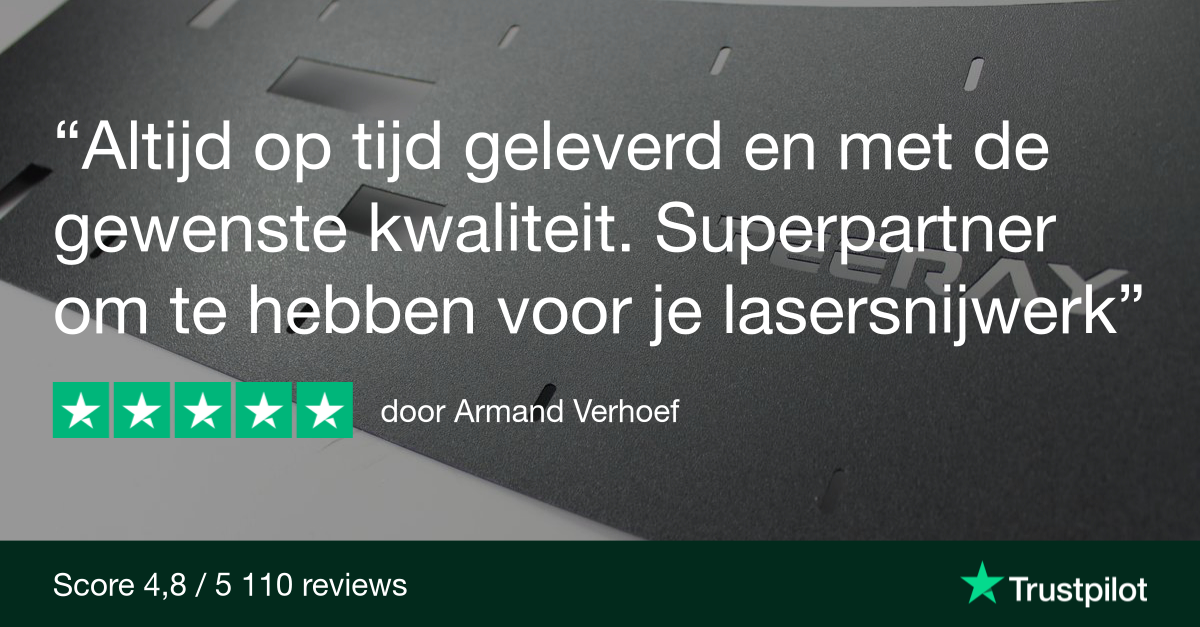 "Altijd op tijd geleverd en met de gewenste kwaliteit. Superpartner om te hebben voor je lasersnijwerk"