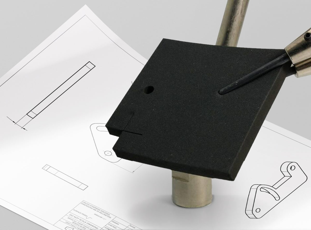 Lasergesneden proefstuk uit celrubber neopreen zwart 6 mm