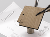 Lasergesneden proefstuk uit Eiken MDF-kern 4,4 mm