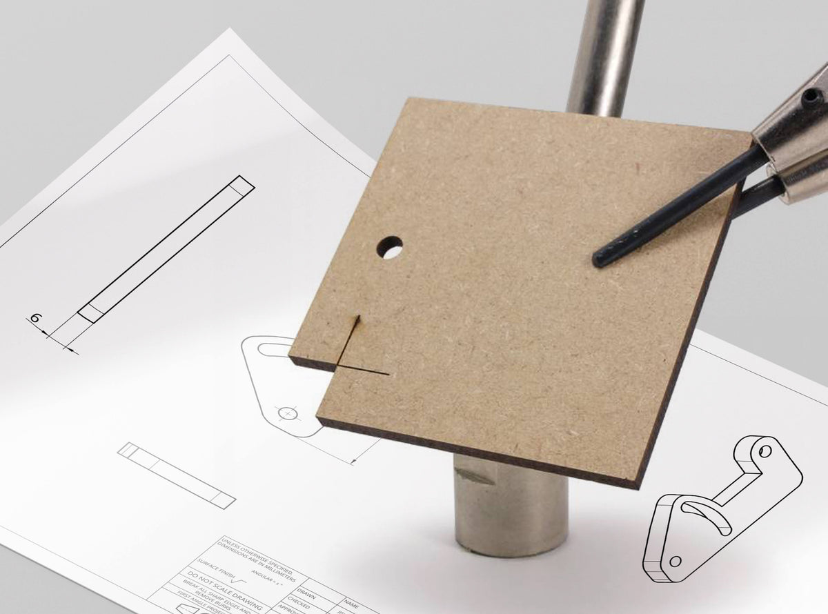 Lasergesneden proefstuk uit MDF bruin 3 mm
