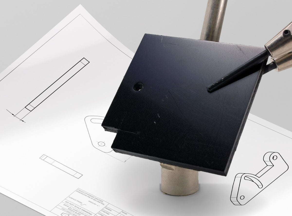 Lasergesneden proefstuk uit HDPE zwart 5 mm