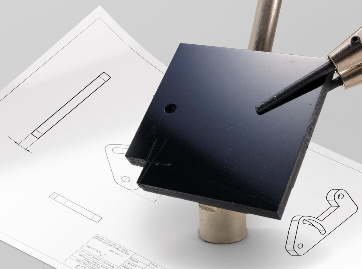Lasergesneden proefstuk uit HDPE zwart 6 mm