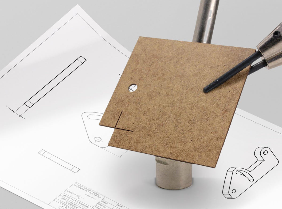 Lasergesneden proefstuk uit MDF bruin 1 mm